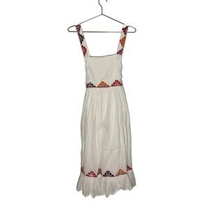 Carolina K Maxi Dress Women's Size XS Square Neck Sleeveless White Multicolored